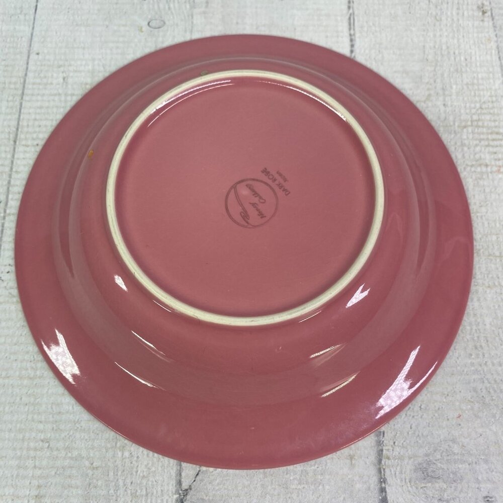 Nancy Calhoun DARK ROSE Japan Solid Color Smooth Stoneware Rim Soup Bowls Set 2 - Picture 6 of 15